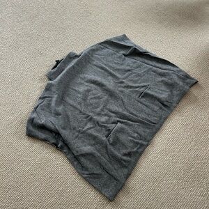 Gray Turtleneck Poncho Sweater